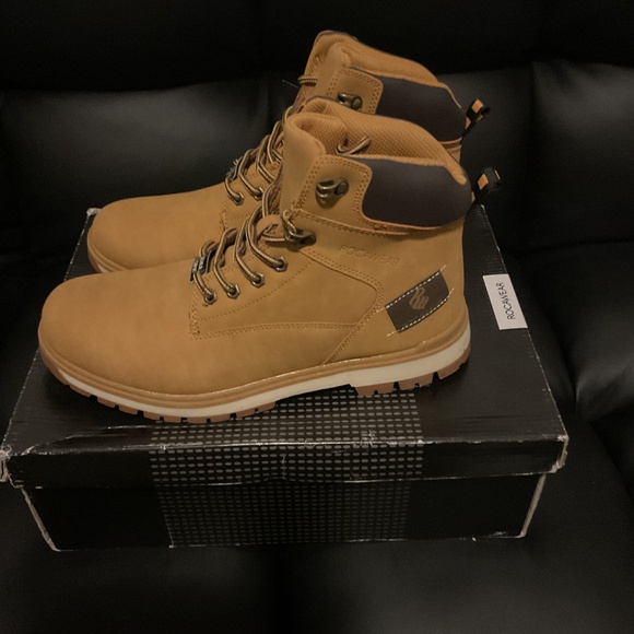 Rocawear Boots Men's Soft Toe Amboy Work Faux Leather Size 8m Wheat - Picture 1 of 7